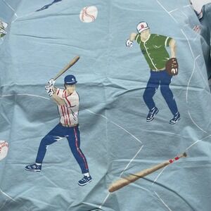 Company Kids Baseball Sheet Set Blue Twin 100% Cotton Sports Bedding 3 Piece